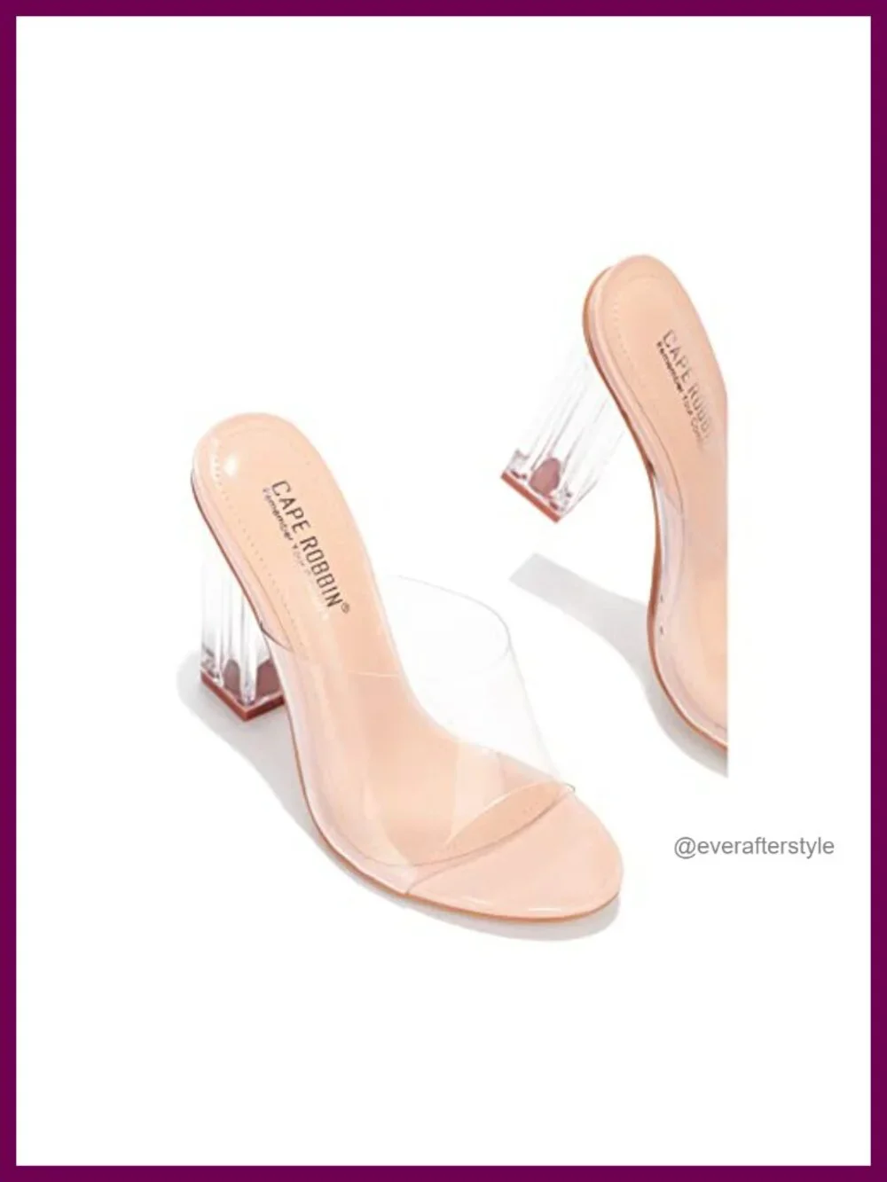 Fusion Chunky Block High Heels Open Toe Transparent Booties 4 Inch Heel